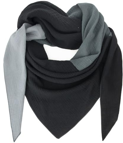 Gloop Damen XXL Strick Dreieck Schal Halstuch Baumwolle Dreieckstuch Musselin Schal ohne Kratze an Haut Made in Italy