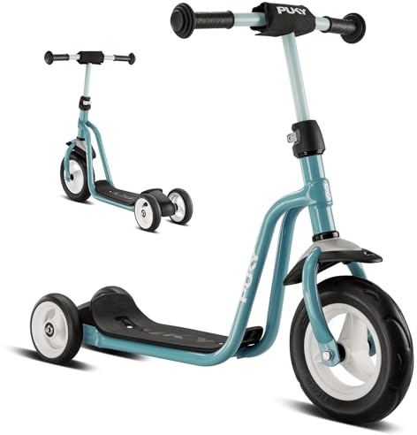PUKY R1 Scooter | Sicherer Roller für Kinder ab 2 Jahren | Rutschfestes Trittbrett | Höhenverstellbarer Lenker | Top Fahrrad-Alternative | Blau