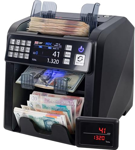 Jubula MV-600 Geldzählmaschine | Banknotensortierer für gemischte Geldscheine | UV/MG/IR/DD / 2CIS usw. | Exakt | EUR USD GBP SEK CHF usw. | Banknotenzähler | Geldzähler | Geldscheinzähler