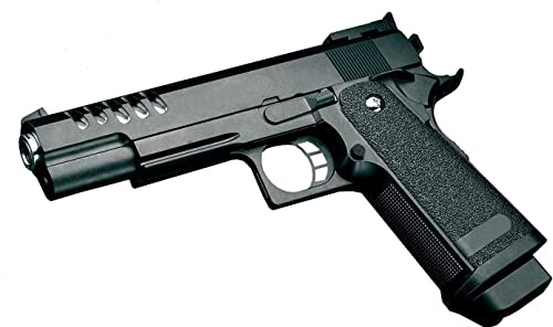 Airsoft Pistole 22 cm USA Weapons Design mit Munition - Softair Pistole <0,08 Joule für Kinder Karneval Kostüm Zubehör Kinder Fasching Polizei Outfit FBI SWAT Toy Gun Karneval Pistolen
