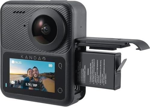 KanDao QooCam 3 360-Grad Action-Kamera – 5,7K/60fps Video & 62MP Foto, 1/1,5 Sensor für Nachtaufnahmen, Unsichtbarer Selfie-Stick, 10m Wasserdicht, Stabilisierung für Motorrad, Ski & Vlog