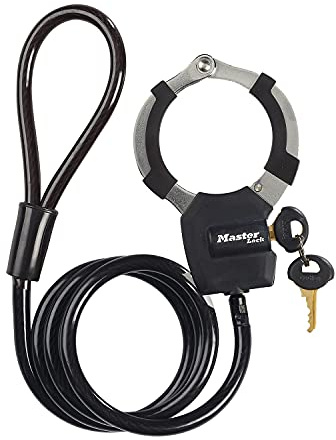 Master Lock Kabelschloss mit Schlüssel, 1 m, Ideal für Scooter Roller, Fahrrad, Kinderwagen, Sportausrüstung
