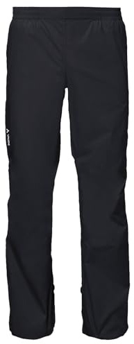VAUDE Regenhose Herren Drop Pants lI, wasserdichte Outdoorhose für Fahrrad, leichte Überhose, atmungsaktive Fahrradhose, schnell überziehbar - black uni, XXL