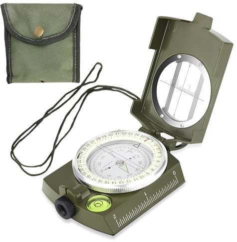 Rhinocerosdance Kompass wandern Wasserdicht Wandern Militär Navigation mit Fluoreszierendem Design, Perfekt für Camping Wandern und andere Outdoor-Aktivitäten