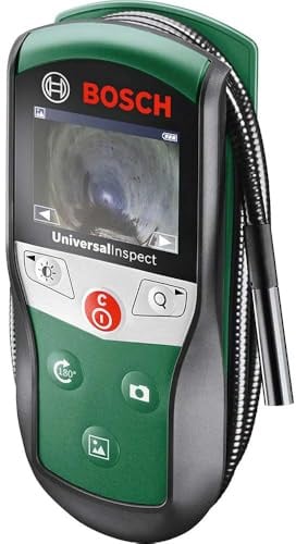 Bosch Inspektionskamera UniversalInspect Ø 8mm Endoskopkamera mit 0,95m Kabel, IP67, 2,31 Zoll Display