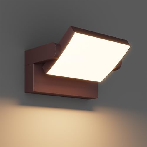 Klighten 24W Außenwandleuchte LED Aussenleuchte, Bronze, Warmweiß 3000K | Wasserdicht IP65, 1500 Lumen, Schwenkbar, Material: Aluminium, fur Aussen/Innen