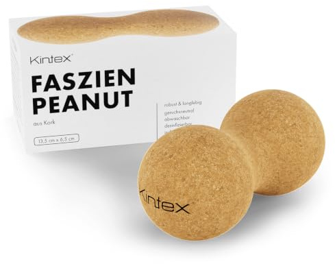 Kintex Kork Faszien Peanut 13,5 cm Faszienball aus Naturkork | 100 % Naturkork mit ergonomischer Peanut-Form – ideal für Faszientraining, Mobilitätsübungen und punktuelles Ausrollen.