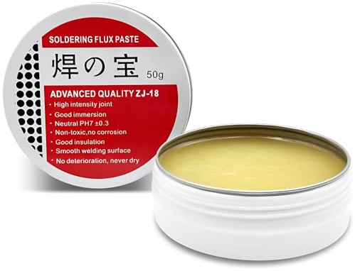 DAZISEN 50g Lötpaste - Lötflussmittel-Zinnpaste, Lötdocht, Flussmittel Lötpaste Keine Saubere Formulierung, Lötflusspaste für Mechaniker, Metall, Zinn, PC-Karten, Bauelemente(Nettogewicht 50g)