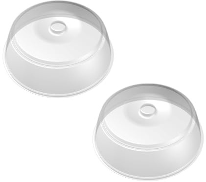 BranQ - Home essential Mikrowellenabdeckhaube, BPA-frei Kunststoff, Transparent, Ø 27x9 cm, 2 Stück