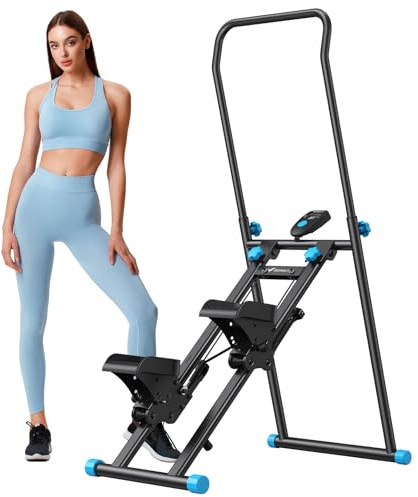 MERACH 2026 Stair Stepper für zuhause,Vertical Stair Climber Maschine | Ganzkörper-Workout,Compact Folding Cardio Übung Climber mit erweiterten Schrittweite,verstellbare Lenker & Pedale,Bis 150 KG