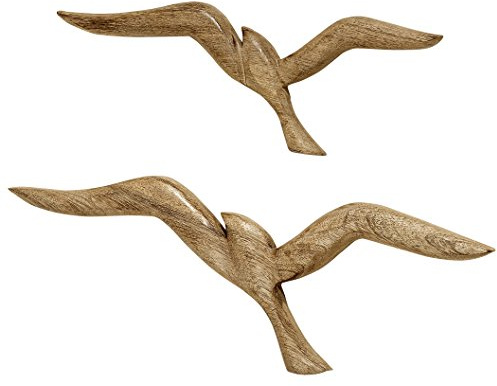 Boltze Wandobjekt Seagull (Wanddeko aus Holz, Vögel, maritimes Motiv, Wandbild für Flur / Wohnzimmer / Esszimmer) 1007948