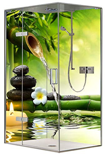 Original FLYERANDPRINT - SHOWER-PLATE, Alu-Dipond, OHNE FUGEN, Fliesenersatz, Duschrückwand, Wunschmaß, Dusche, Bad, Wandverkleidung, Wandverkleidung, DE-17-02 (Set mit 2 Platten, 90 x 200 cm)