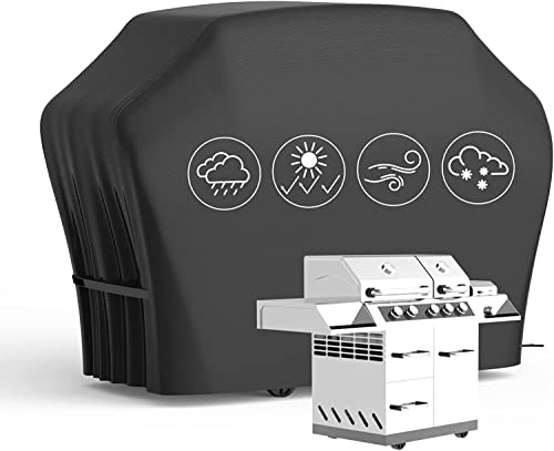 Grillabdeckung, Grill Abdeckhaube Wetterfest Abdeckhaube Gasgrill 210D Oxford UV-beständige BBQ Cover Grill Abdeckplane Gasgrill Grillabdeckung Regendicht BBQ Abdeckung Cover (145x61x117cm)