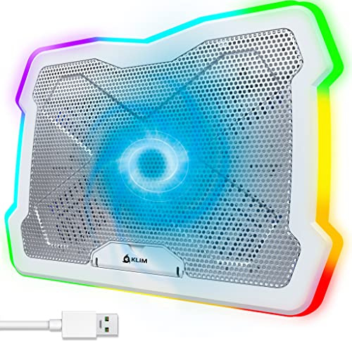 KLIM Ultimate Laptop Kühler + NEU + Gaming Cooling Pad + Stabiler RGB Ständer mit Lüfter + Kompatibel bis zu 17 + USB-Lüfter + Für PC Mac PS5 PS4