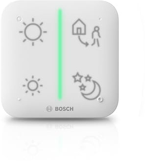 Bosch Smart Home Universalschalter II, zur einfachen Steuerung smarter Geräte, konfigurierbar für 4 belegbare Tasten, Keypad-Funktion für codegeschütztes Aktivieren und Deaktivieren des Alarmsystem