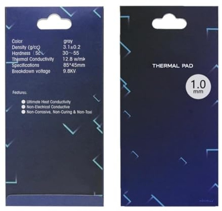 Wärmeleitpads 12,8 W/mK, 85x45x1mm, Silikon Thermal Pad für Kühlkörper/GPU/CPU/LED-Kühler