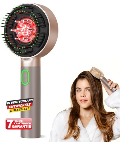DONNERBERG® MIO Haar- & Kopfhautpflege Elektrischer Haaröl Applikator | Kopfmassagebürste für entspannende Kopfhautmassage und effektive Haarpflege – hilft bei der Haarverdichtung, Beige