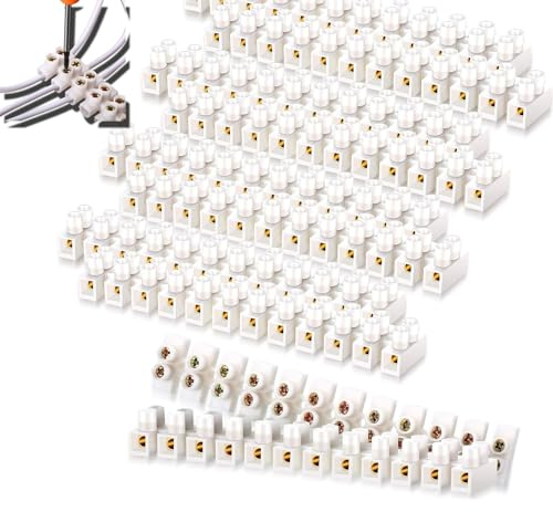 Lüsterklemmen-Set 10-teilig-12-polig Kabelquerschnitt 2.5 mm² bis 6 mm² - weiß / 12-polige Klemmleiste/Dosenklemmen/Hausinstallation