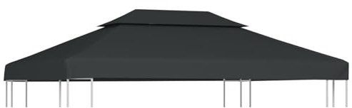 Festnight 2-Stufiges Pavillondach Ersatzdach 4 x 3 m | Pavillon Dach mit PVC-Beschichtung | Wasserdicht Pavillonabdeckung 310 g/m² | für Pavillon Gartenzelt