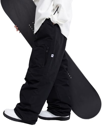 SNOWVERB Damen Herren Baggy Ski Isolierte Hose Wasserdicht Cargo Schneehose Snowboard Outdoor Wanderhose für Wintersport