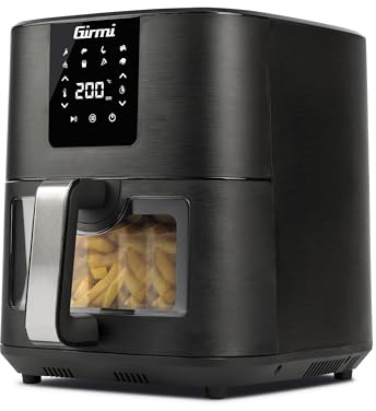 Girmi FG79 Ecofrit 9L Luftfritteuse, 1700 W, 9 Liter XXL, 8 Programme, Digitalanzeige, BPA/PFOA Safe, Innenbeleuchtung, Timer, Rezeptbuch inklusive, Mattschwarz