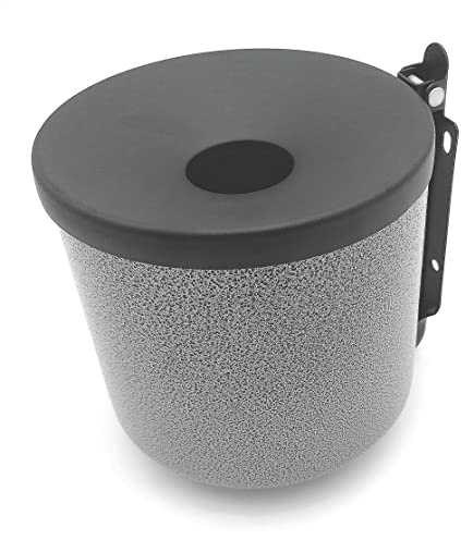 NUISIPRO – Großer und Robuster Aschenbecher für den Außenbereich aus Gehärtetem Stahl – 2 Liter Fassungsvermögen – Wandmontage