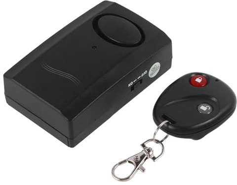 DIYEAH Tragbare Motorrad Alarmanlage Vibrationssensor mit Fernbedienung Schwarz Diebstahlschutz für Roller Bikes und Fahrzeuge Leistungsstarker Magnet Einfach zu Bedienen Wetterfest und