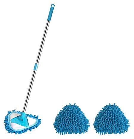 Ausziehbarer Dreieck Mopp - 180 ° drehbarer Dreieck-Staubwischer, Lazy Triangle Retractable Cleaning Mop, Multifunktionsböden Wandboden Wandreinigungs-Mopp Staubwischer Home Cleaning Tool