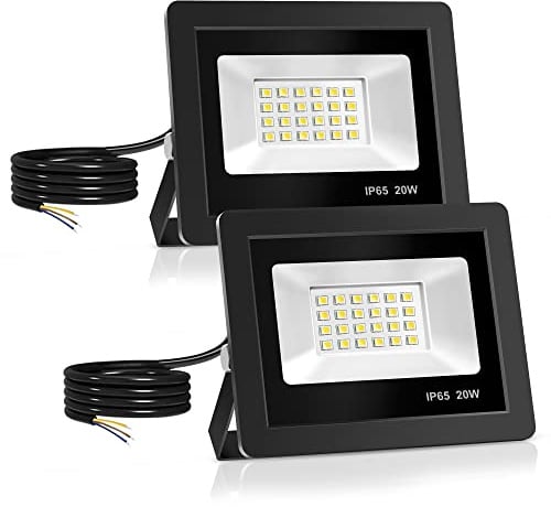 Realky LED Strahler Außen,[2 Stück] 20W LED Fluter 24 LED Solarleuchten IP65 Wasserdichte, 2000LM Außenstrahler 6000K Kaltweiß Scheinwerfer, Ideale Aussenleuchte für Garten, Innenhöfe