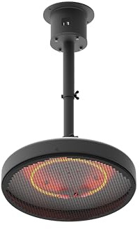 Decken-Heizstrahler 2000W Carbonröhre – 3 Heizstufen, Fernbedienung, IP65 wetterfest, höhenverstellbar 51–66 cm, Ø 44 cm, elektrischer Infrarot-Heizstrahler für Terrasse & Balkon