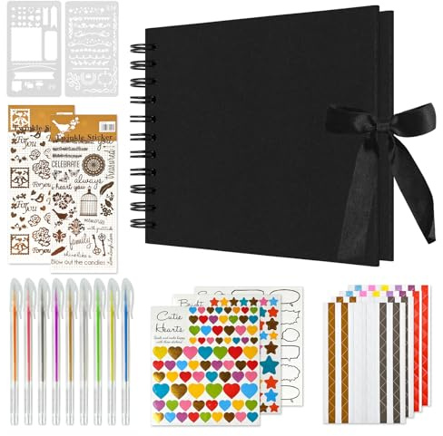 YIMETOP Fotoalbum zum Selbstgestalten A5 (21.5x15 cm) Scrapbook mit 30 Seiten, Platz für 60 Fotos - DIY Fotobuch für Baby, Hochzeit, Jahrestag, Valentinstag - Inklusive Geschenkbox Idee
