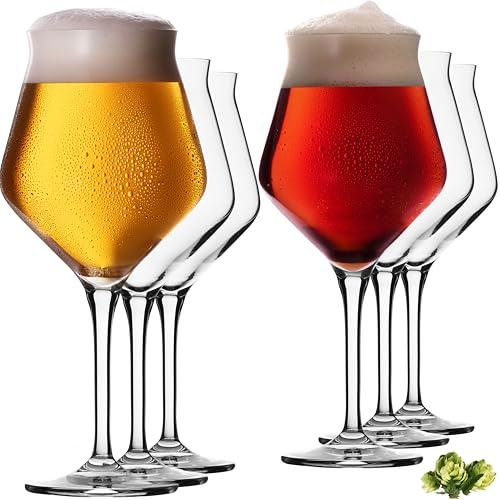 IMPERIAL glass Biergläser 400ml (max. 460ml) Biertulpen Set 6-Teilig aus Crystalline Glas Spülmaschinenfest Craftbiergläser