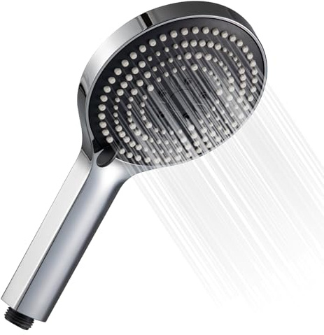 OFFO Duschkopf Groß xxl mit 6 Strahlarten, Duschbrause für Duschkopf Wassersparend, Shower Head für Baden(Φ130mm), Chrom