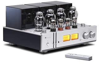 MUZISHARE X9 Single Ended Class A Stereo-Röhrenverstärker mit 300B Röhren, integrierter MM Phonovorstufe, Fernbedienung, 6.5mm Kopfhörerausgang Eingangsspannung wählbar (115V / 230V)