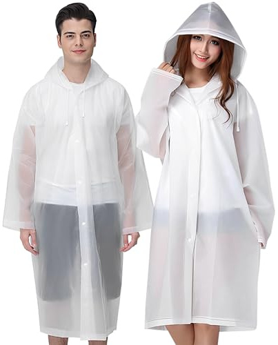 Regenponcho Regenmantel für Damen Herren, 2 Stück Regencape Wasserdicht | Regenjacken Regenschutz mit Kapuze für Erwachsene, Festival, Wiederverwendbar, Dünne, für Camping, Wandern, Reisen, Konzerte