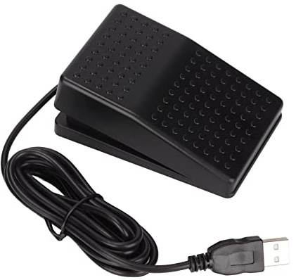 Annadue USB Einzel Fußschalter Aktion Schalter Tastaturpedal, Mechanischer USB Einzelpedalschalter, Programmierbare Computertastatur Maus mit 2 M Kabel.
