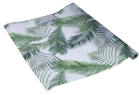 Fensterfolie statisch Vitrostatic Palmenblätter, Sichtschutz Folie, Milchglasfolie, Scheibenfolie, Folie für Duschkabine, Glasdekorfolie, transparent, 45cm x 1,5m, 200µm (Stärke: 0,2mm), Venilia 54332