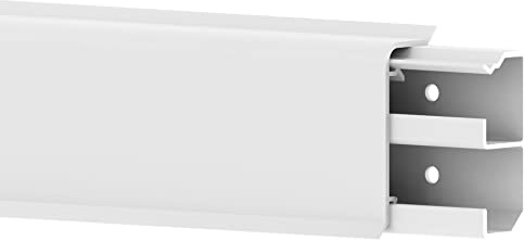 Habengut 6 m Sockelleiste aus PVC, mit integriertem Kabelkanal, Farbe: Weiß, Höhe: 50 mm (4 Stück Länge 1,5 m)