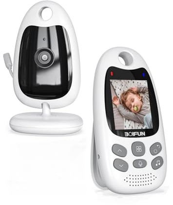 BOIFUN Babyphone mit Kamera, Ohne WLAN, Tragbar, 2-Zoll-Display, 720P | 2 Wege Audio, Vox-Funktion（Intelligenter Sprachaktivierungsmodus）, Schallerkennung, Temperaturerkennung, Schlaflieder