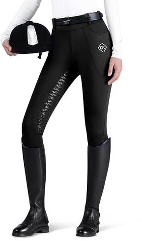 GemRebel Damen Vollbesatzreithose für Frauen - Reithose mit hoher Taille und Silikongriff