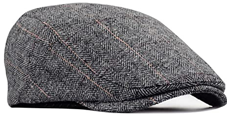 besbomig Schiebermütze Barret Flat Cap Schirmmütze für Herren Damen, Gatsby Newsboy Cap Baskenmützen Golfermütze, Frühling Herbst Winter, 55-59cm