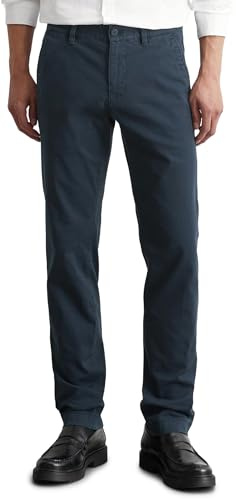 Marc O'Polo Herren Chinohose mit Stretch-Anteil Shaped Fit, Blau (Total Eclipse), W33/L34