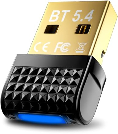 USB Bluetooth 5.4 Adapter für PC, Mini Dongle mit Realtek Chip, Plug & Play für Windows 11/10/8.1/7, Unterstützt 7 Geräte, Hochwertiger Sound, BLE+EDR, für Tastatur/Maus/Drucker/Gamepad