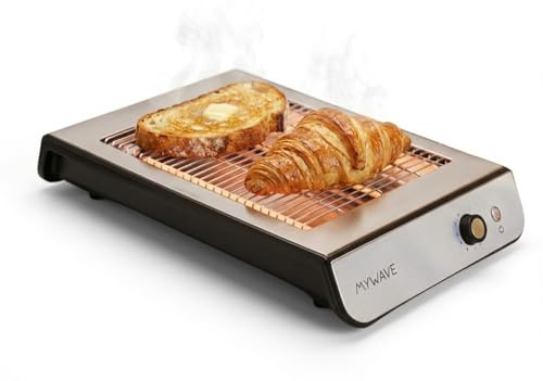My Wave - Flachtoaster - Für Brot und Backwaren - Flachbett Toaster mit 900W Leistung - Einstellbare Temperatur und 6 Leistungsstufen - Licht- und Signalanzeige