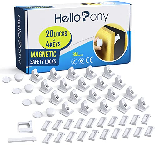Verbesserte magnetische Schrankschlösser, Babysicherung, magnetische Sicherheitsschlösser (20locks+4keys)