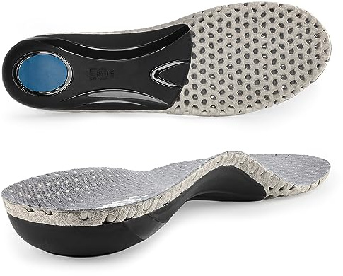 riemot Orthopädische Einlegesohlen Für Herren Hohe Fußstütze Fersensporn Einlagen Komfort Schuheinlagen für Plattfüße,Plantarfasziitis,Fußschmerz Grau Gr.43
