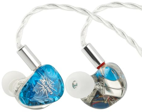 LINSOUL Kiwi Ears Orchestra Lite Performance Custom 8BA In-Ear-Monitor IEM | Abnehmbares Kabel, 4-adrig, 7N sauerstofffreies Kupfer OFC, handgefertigte Faceplate (Blau)