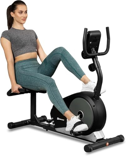 HOP SPORT® HS-040L Liegeergometer für Zuhause mit 8 verstellbaren Widerstandsstufen | Leise Liegerad Heimtrainer mit Großer Bequemer Sitz bis 120 kg Benutzergewicht