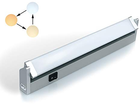 Led Unterbauleuchte Schwenkbar Küchenlampe Unterbau Schrankbeleuchtung mit Schalter Schrauben Dübel Verbindungskabel Warmweiß 3 Farbton Neutralweiß Kaltweiß 350 Lumen 33 cm