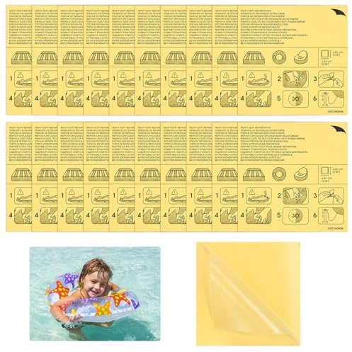 UHETLET 40 Stück Reparaturflicken luftmatratze Wasserdicht Flickzeug Luftmatratzen Selbstklebend Pool Flicken Transparent 6,5 x 6,5 cm Luftbett Flicken Set Reparaturset für Schlauchboot Schwimmring